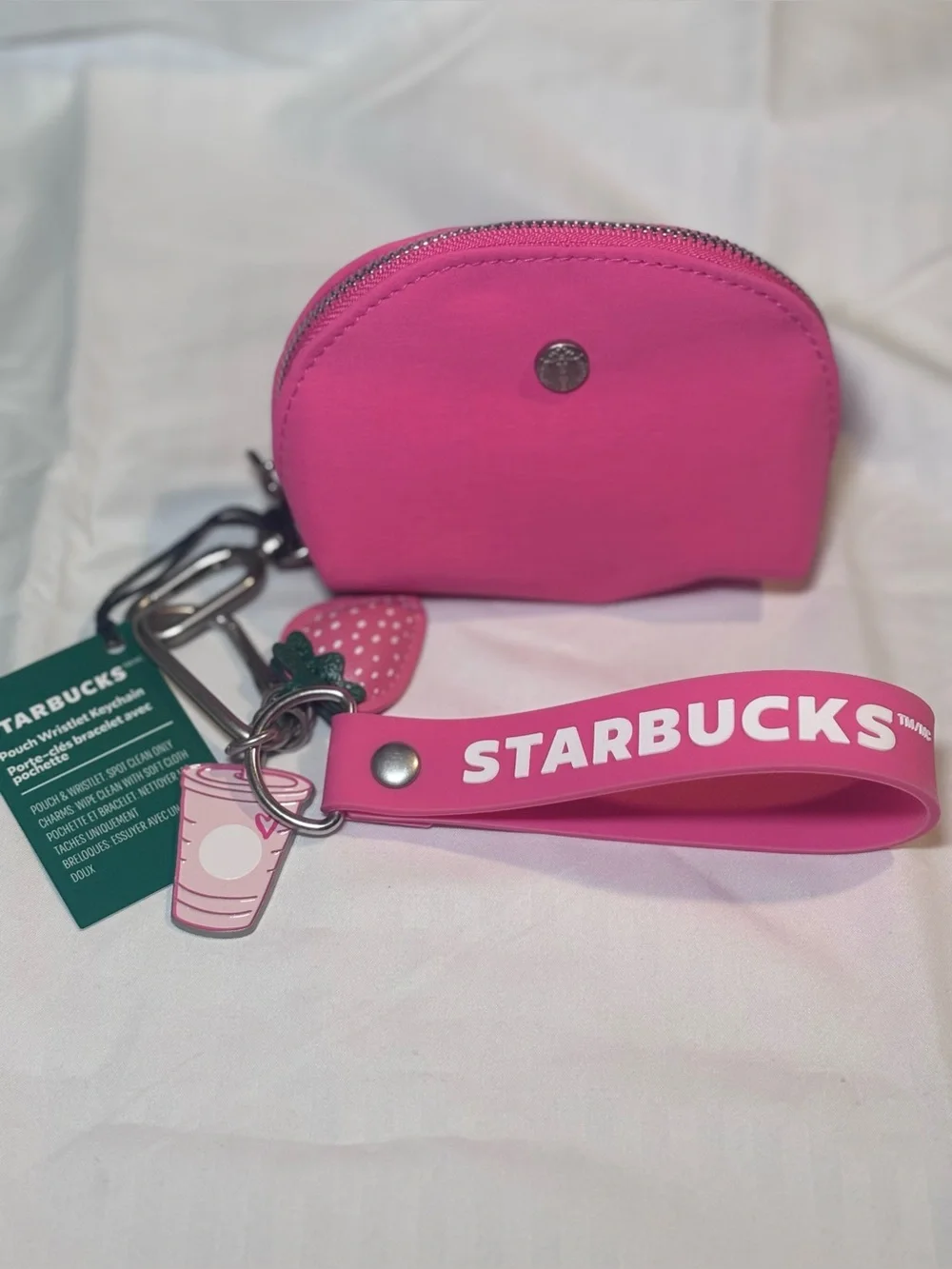 Starbucks Pouch Wristlet Keychain Pink Drink Series 2026 Limited Edition ~ NWT!